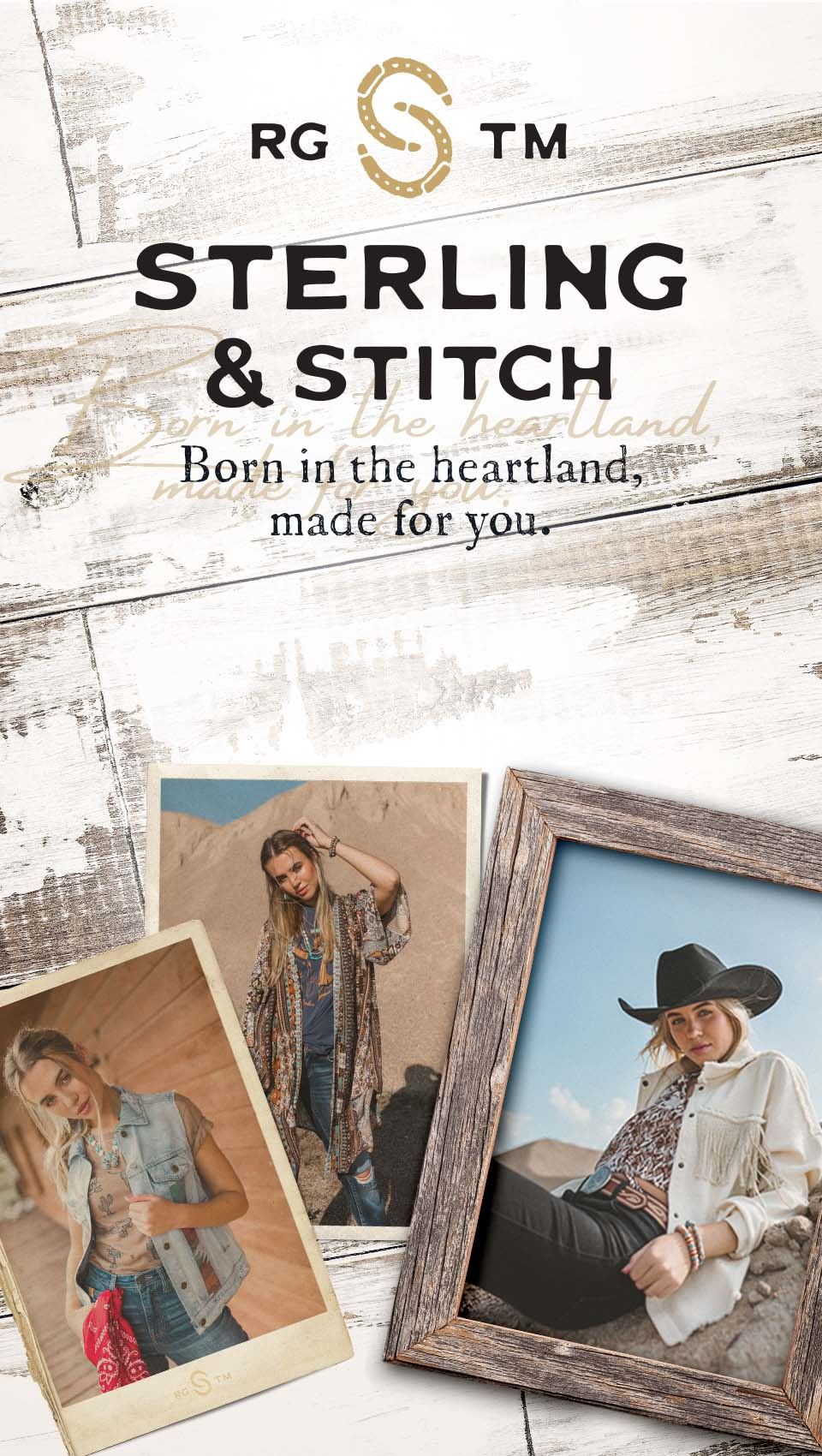 Sterling and Stitch - Born in the heartland made for you. A gal wearing the latest collection from Sterling and Stitch at Buckle.