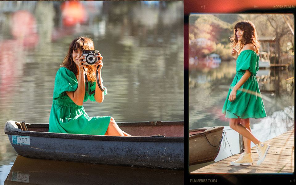 Women's Dresses - A gal wearing a green dress